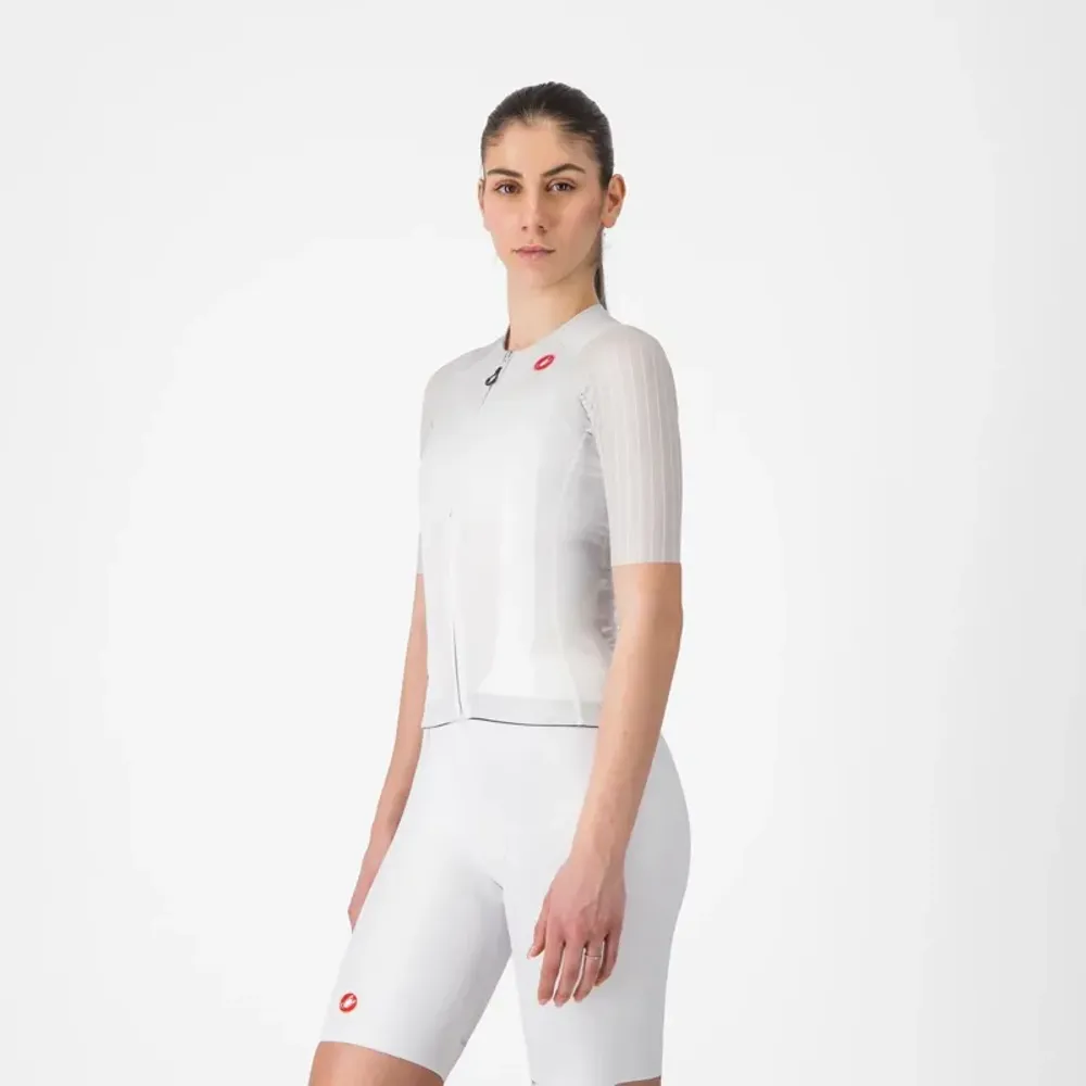Js Cycles Castelli Aero Pro 8S Women's Jersey in Silver Grey | Free delivery over £50 & Cycle Scheme available.