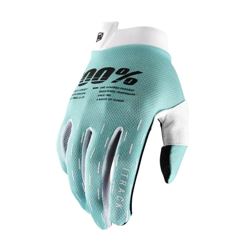 100% iTrack Gloves in Aqua