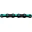 KMC X12 DLC Waxed Chain 126 Links In Black/Celeste