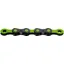 KMC X12 DLC Waxed Chain 126 Links In Black/Green