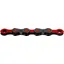 KMC X12 DLC Waxed Chain 126 Links In Black/Red