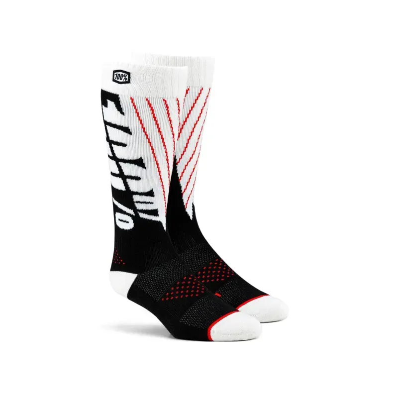 100% Torque Comfort Moto Socks in Black/White