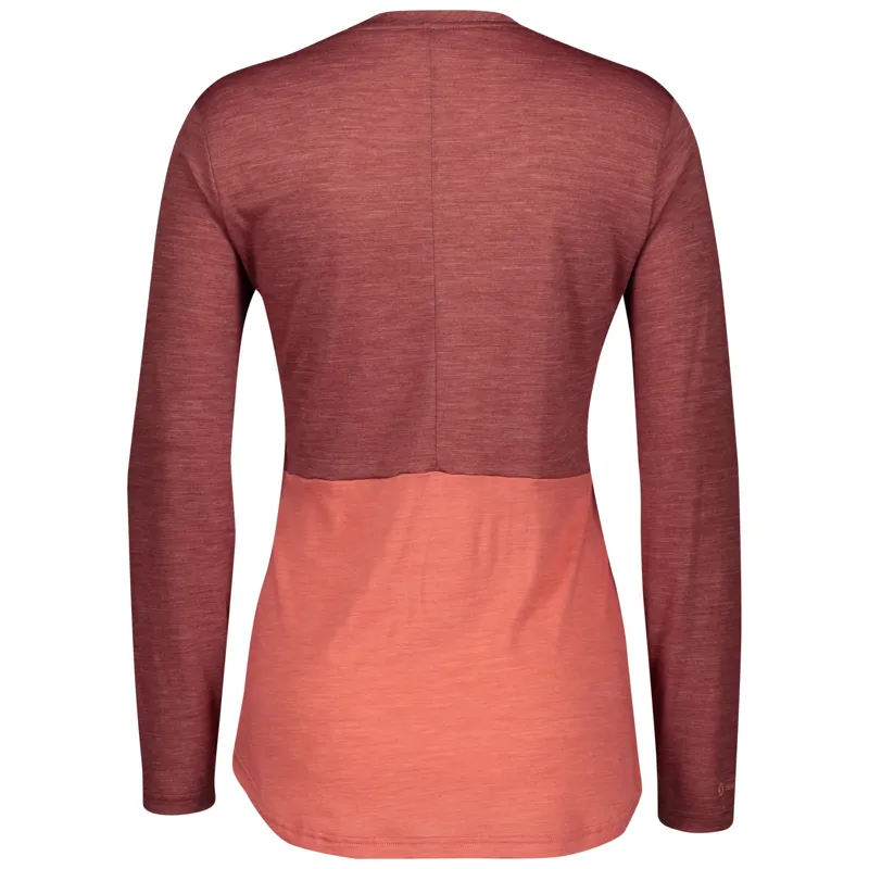 2021 Scott Trail Flow Merino Womens Long Sleeve Shirt in Red-1