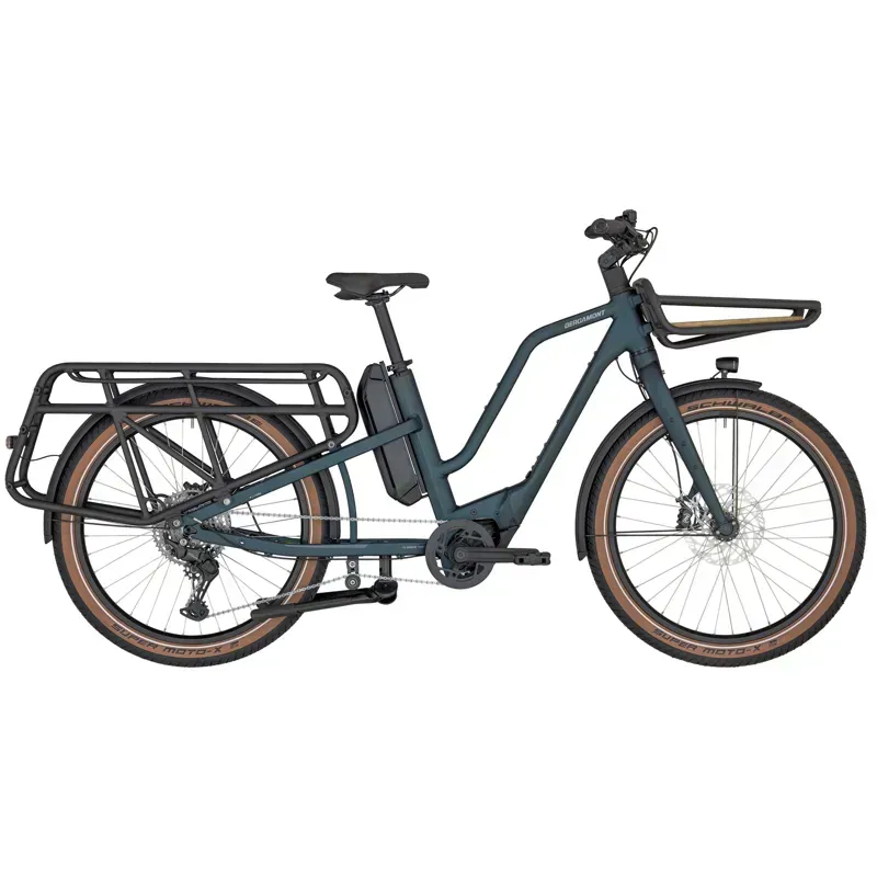 Bergamont E-Cargoville LT Edition Electric Cargo Bike In Matt Petrol Blue