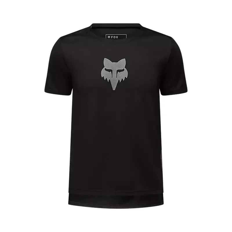 Fox Youth Ranger Fox Head Short Sleeve Jersey in Black