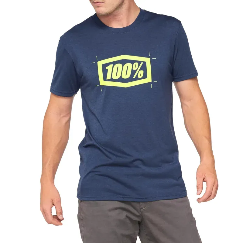 100% Cropped Tech T-Shirt in Navy