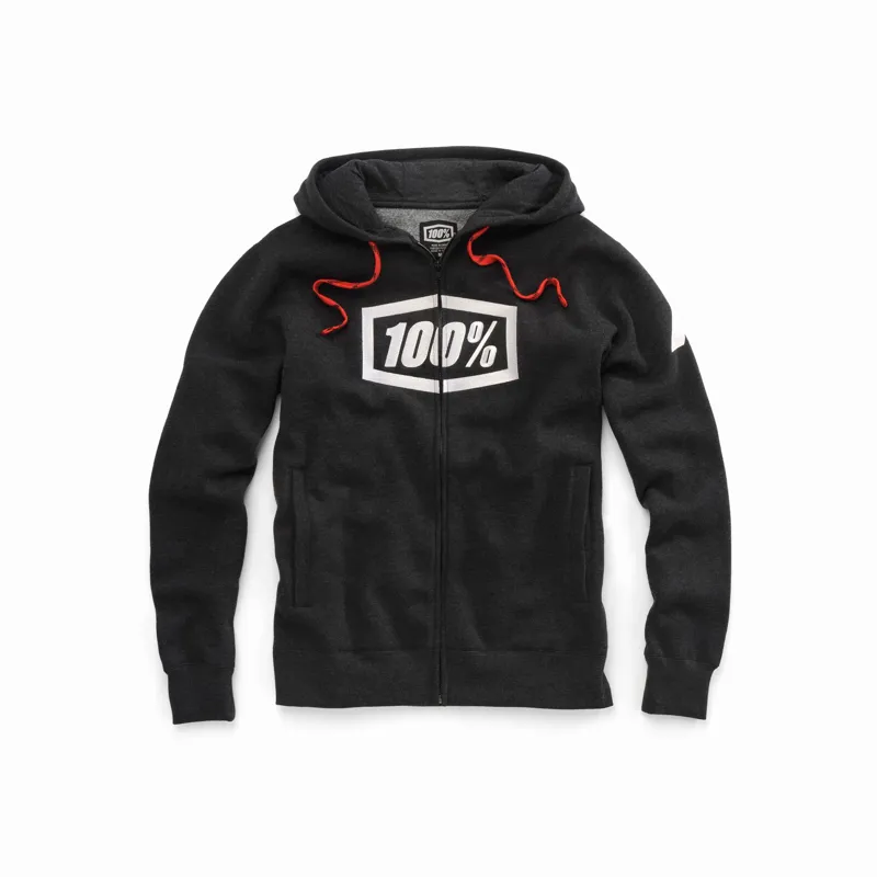 100% Syndicate Zip Hoodie in Black Heather/White