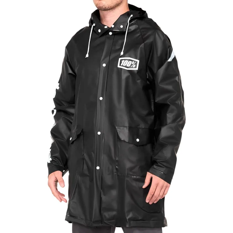 100% Torrent Mechanics Raincoat in Black