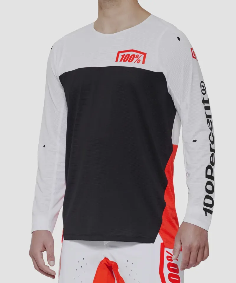 100 R-Core X Long Sleeve Jersey White/ Red-1