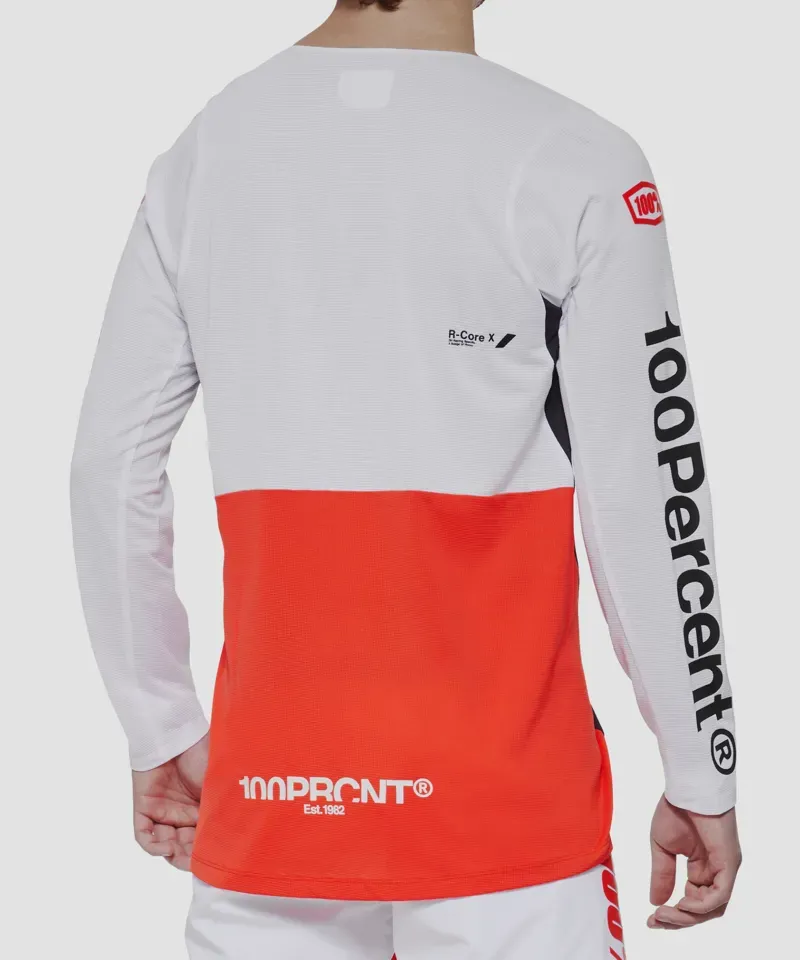 100 R-Core X Long Sleeve Jersey White/ Red-2