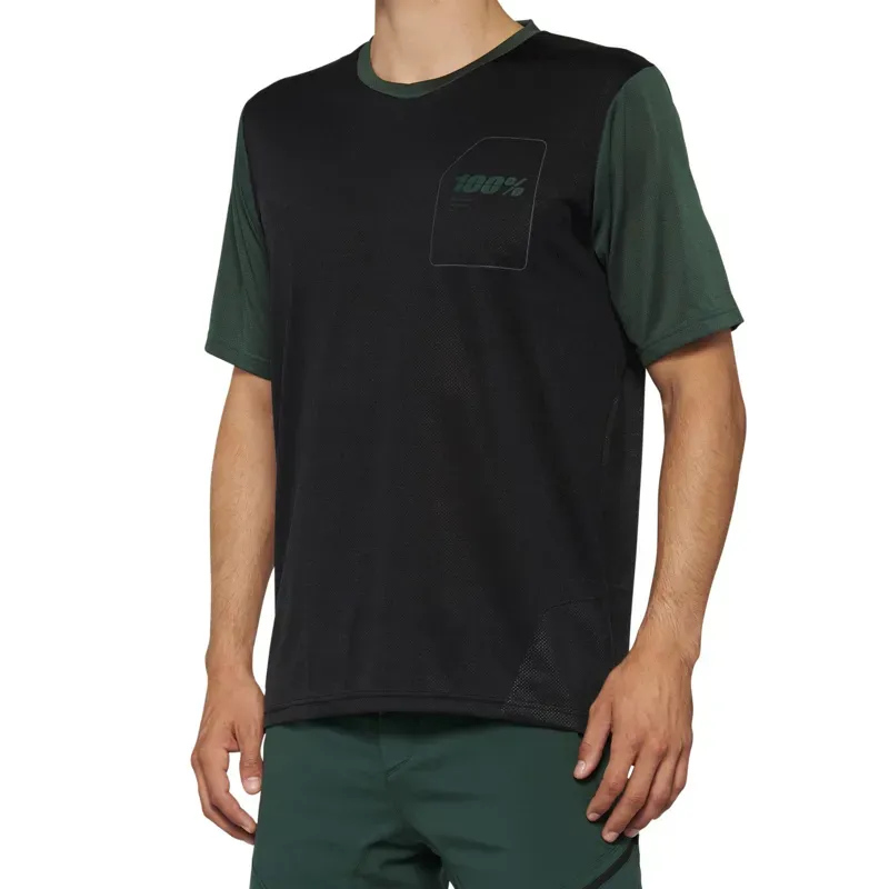 100% Ridecamp Jersey in Black/Forest Green