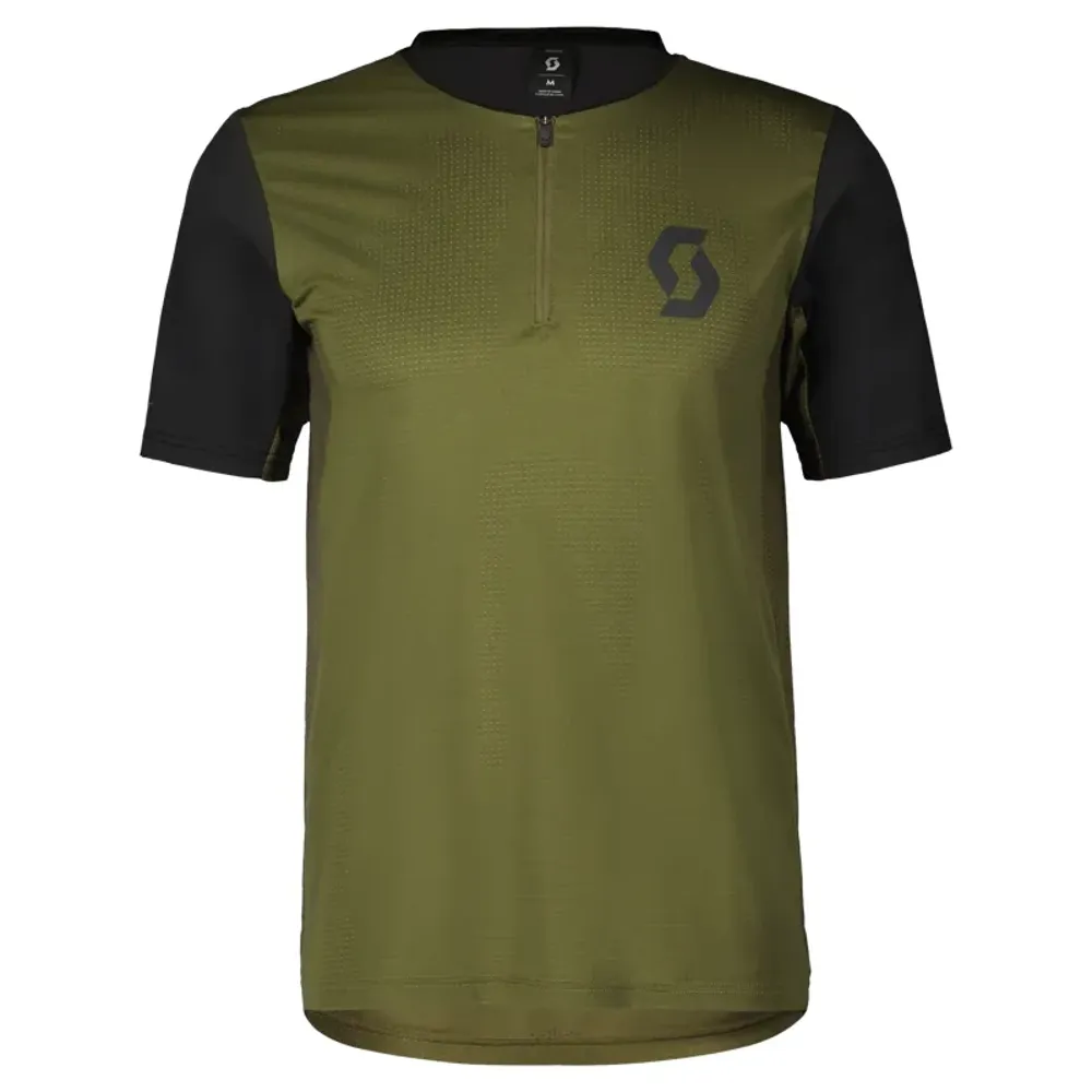 Js Cycles Scott Trail Vertic Zip SS Shirt in Fir /Black  | Free delivery over £50 & Cycle Scheme available.