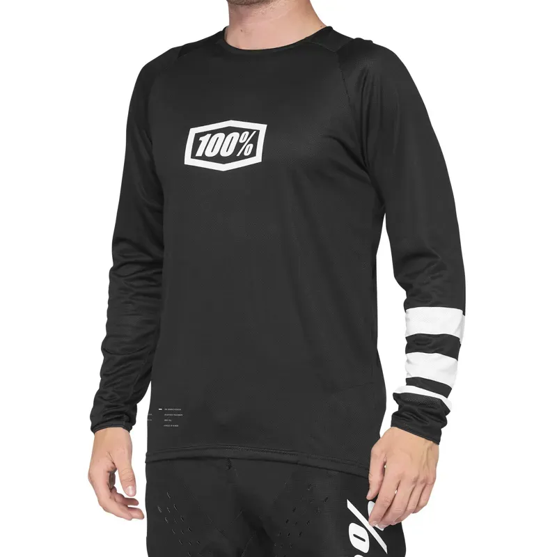 100% R-Core Long Sleeve Jersey in Black/White