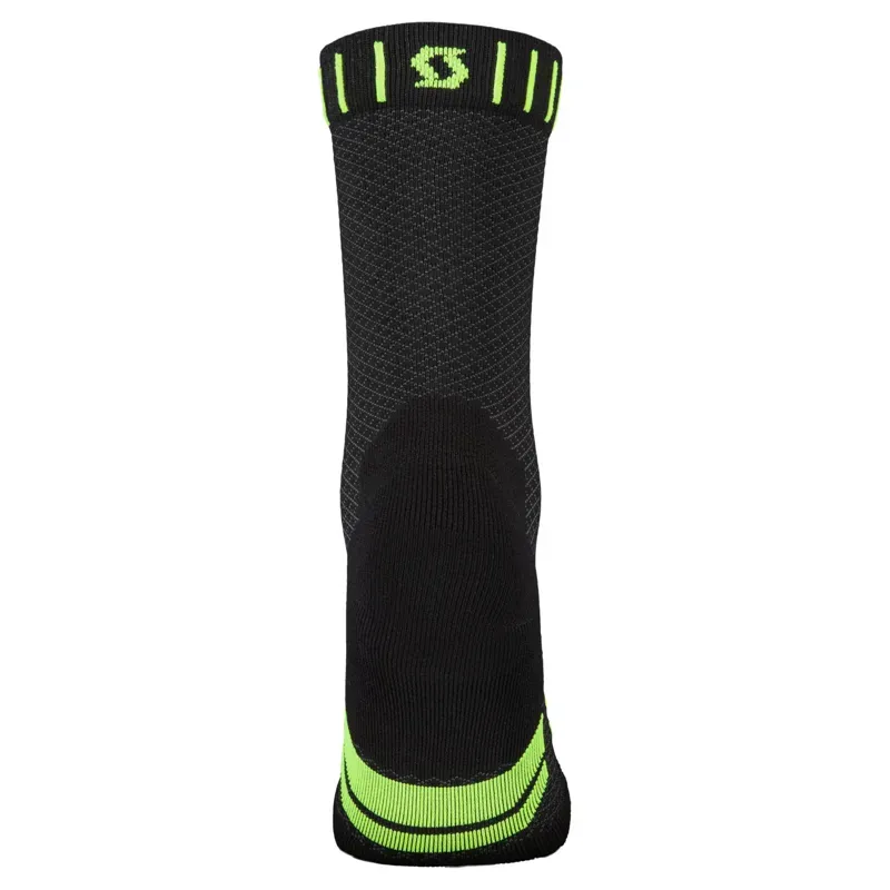 Scott RC Running Crew Sock In Black/Safety Yellow-1