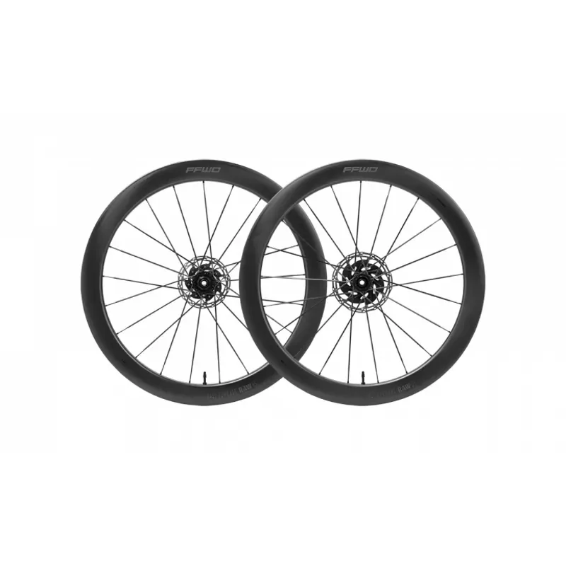 FFWD RAW55 Carbon Clincher Disc Brake Wheelset Pair Black 55mm disc brake