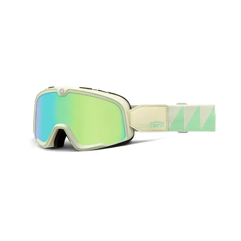 100% Barstow Mirror Green Lens Goggles in Klipp