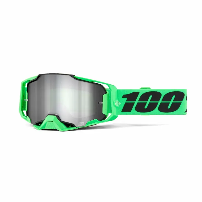 100% Armega Mirror Silver Lens Goggles in Anza 2