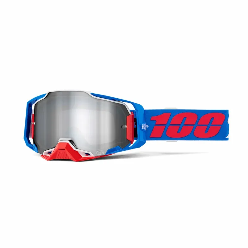 100% Armega Mirror Silver Lens Goggles in Ironclad