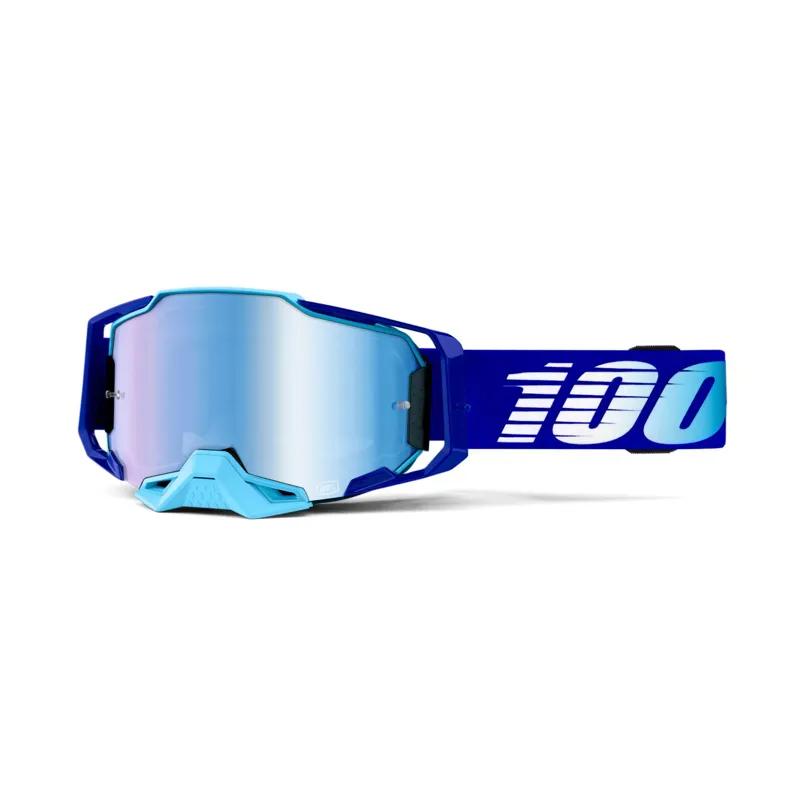 100% Armega Blue Mirror Lens Goggles in Royal Essential
