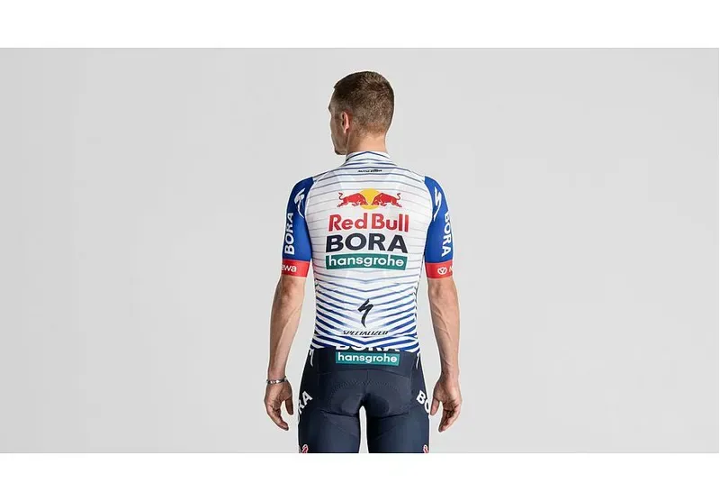 Red Bull - BORA - Hansgrohe Short Sleeve Replica Jersey White/RED BULL BLUE-3