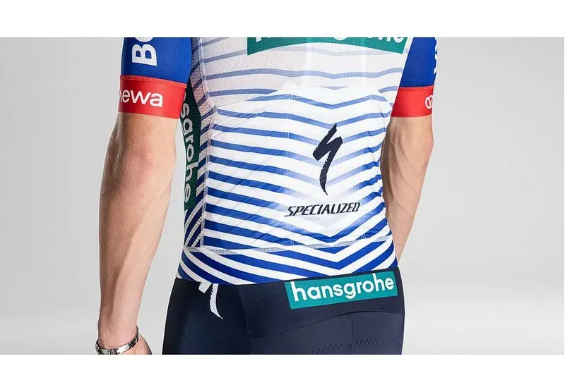 Red Bull - BORA - Hansgrohe Short Sleeve Replica Jersey White/RED BULL BLUE-5