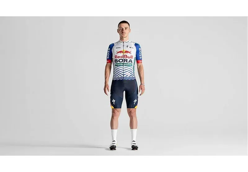 Red Bull - BORA - Hansgrohe Short Sleeve Replica Jersey White/RED BULL BLUE-1