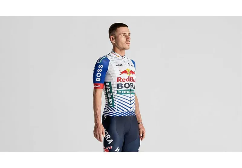 Red Bull - BORA - Hansgrohe Short Sleeve Replica Jersey White/RED BULL BLUE-2