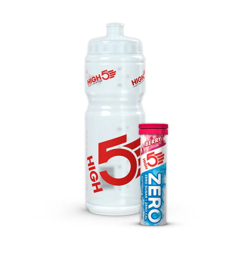 High5 750ml Drinks Bottle w/ZERO Berry Tablets in White