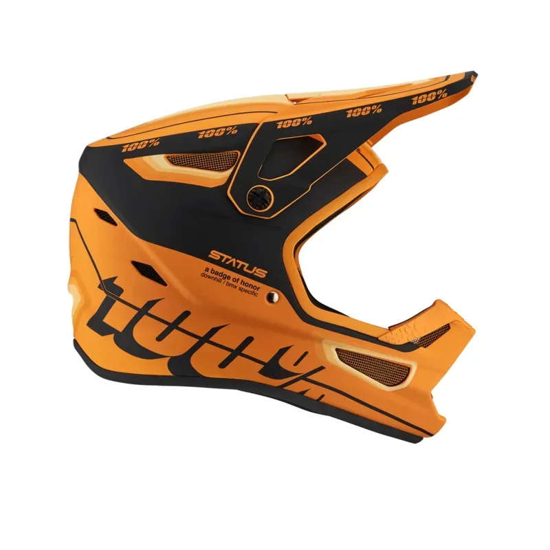 100% Status Youth Helmet in Topenga Orange/Black