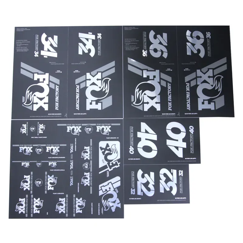 Fox AM Heritage Fork and Shock Decal Kit in Chrome