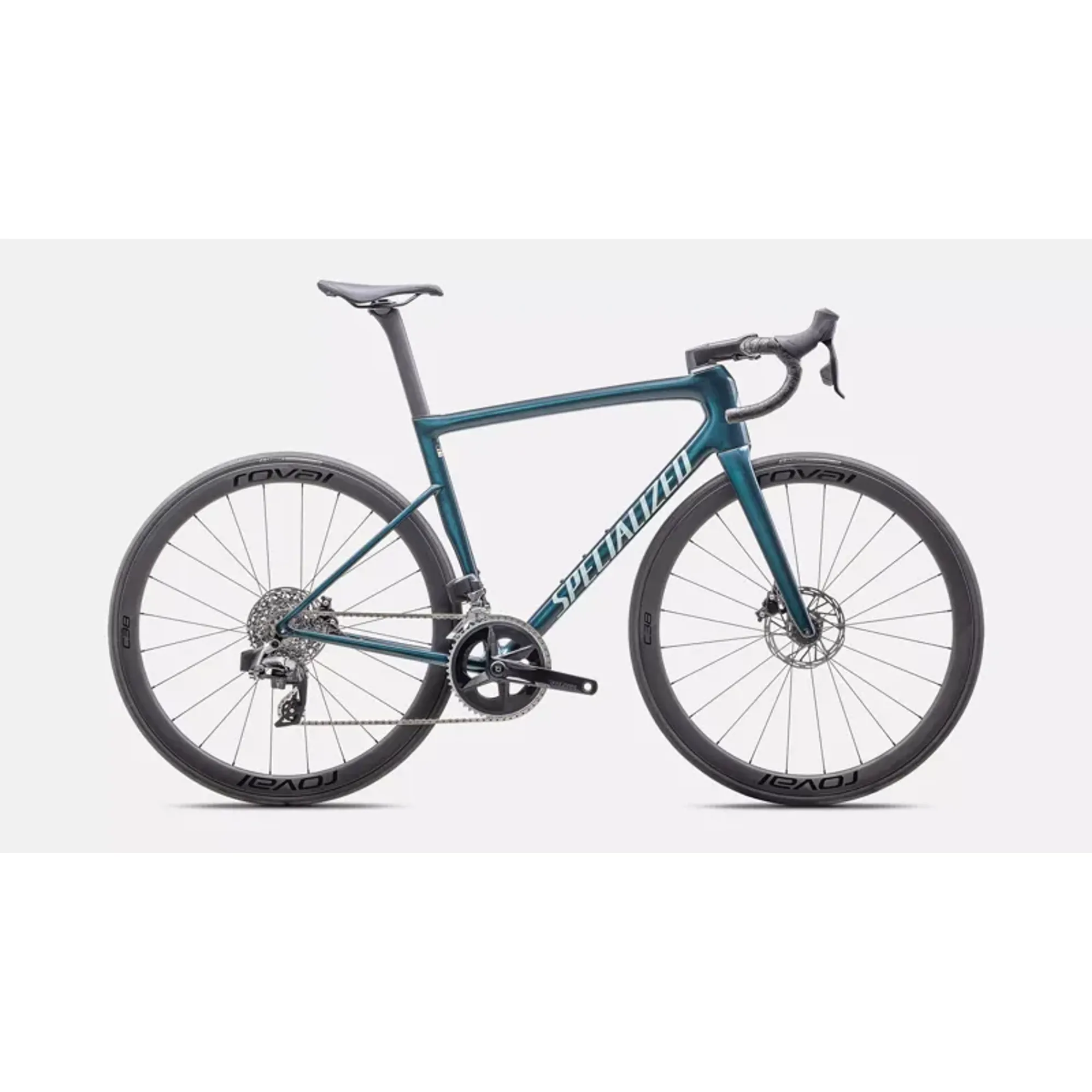 Specialized Tarmac SL8 Expert Road Race Bike In Gloss Deep Lake Metallic Green Pearl Over Seafoam