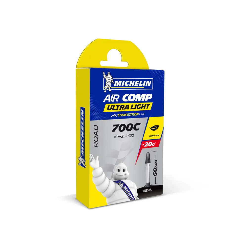 Js Cycles Michelin Aircomp Ultralight Road Inner Tube Black | Free delivery over £50 & Cycle Scheme available.