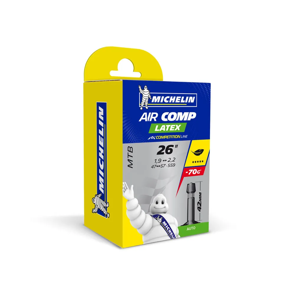 Js Cycles Michelin Aircomp Latex MTB Inner Tube Black | Free delivery over £50 & Cycle Scheme available.