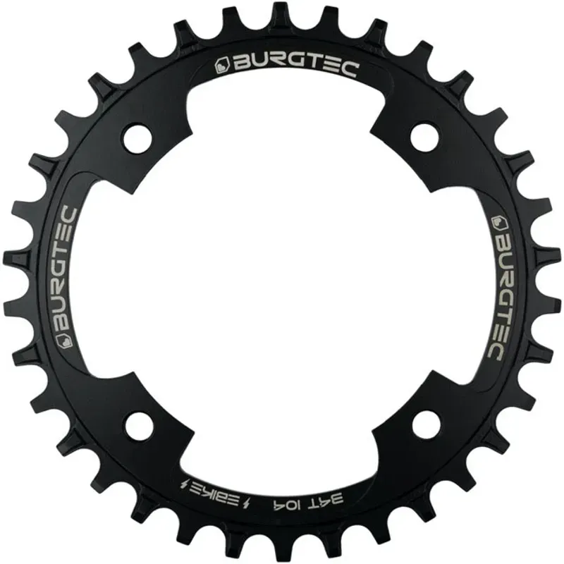 104mm BCD E-Bike Steel Thick Thin Chainring black