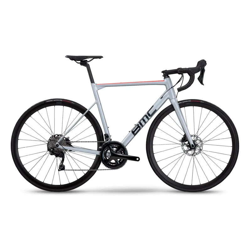 BMC Teammachine ALR Two 105 Road Bike in Silver/Black/Red