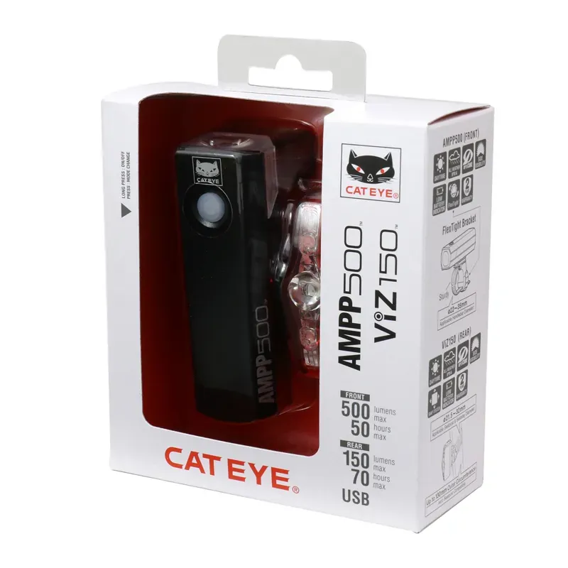 Cateye Ampp 500s / Viz 150 Rechargeable Bicycle Light Set-1