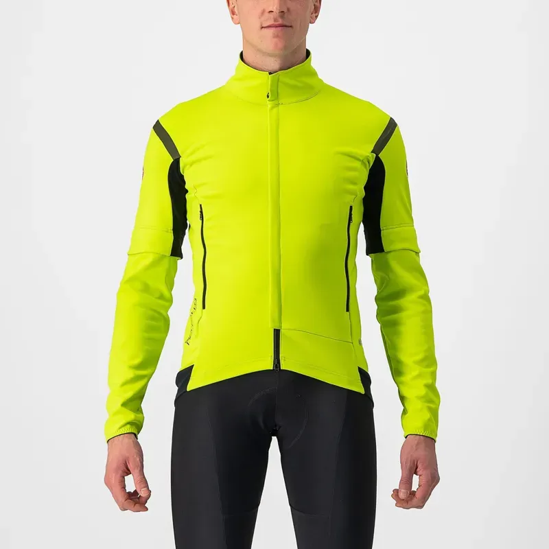 Castelli Perfetto RoS 2 Convertible Jacket in Electric Lime/Dark Grey