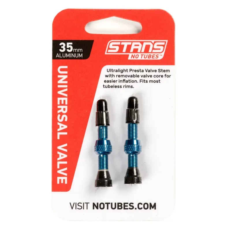 Stans NoTubes Universal Presta Coloured Alloy Valve Stems Blue 44mm