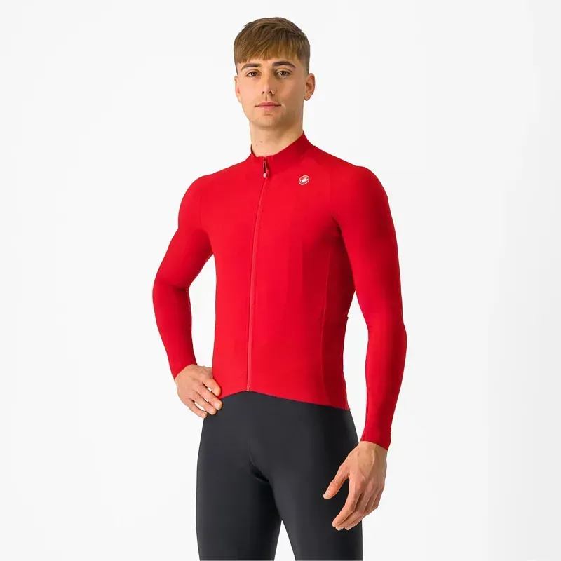 Castelli Aero Race Long Sleeve Jersey in Rich Red
