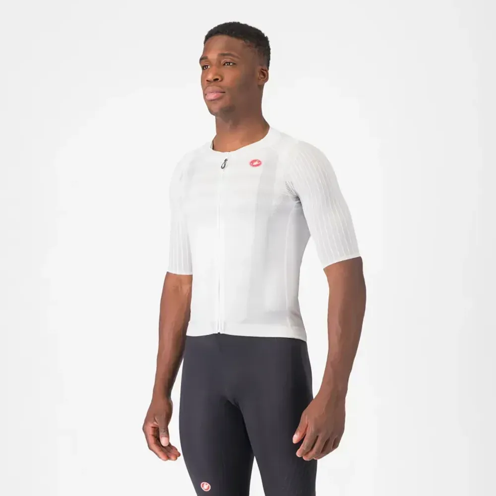 Js Cycles Castelli Aero Race 8S Jersey in White | Free delivery over £50 & Cycle Scheme available.