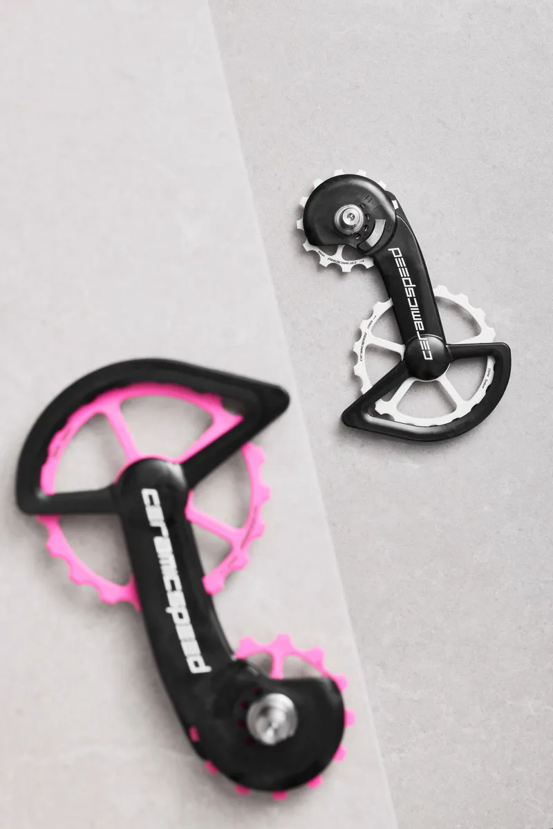 CeramicSpeed OSPW System Cerakote Coated SRAM Rival AXS Pulley Wheels Pink-5