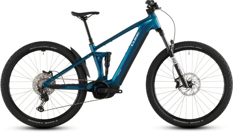 Cube Stereo Hybrid one22 Race 800 E-Hybrid Bike In Electric Blue/White