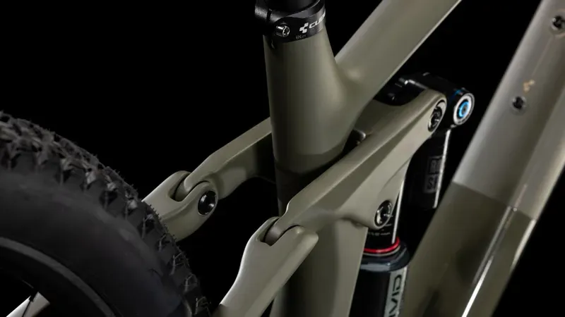 Cube Stereo One77 C:68X TM 29 Mountain Bike in Dusty Olive/Gold-4