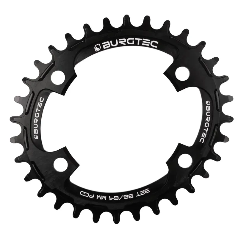Burgtec Oval 96/64mm PCD Thick Thin Chainring in Burgtec Black