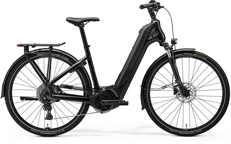 Merida eFloat City 400 EQ CargoE-Bike in Metallic Black/Gunmetal Grey
