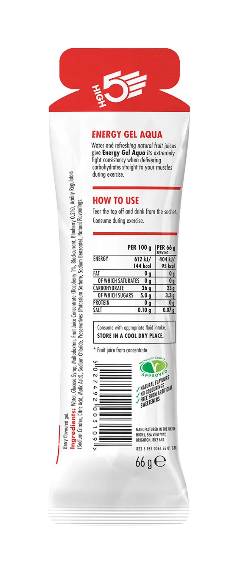 High5 Energy Gel Aqua Caffeine x20 66g -2