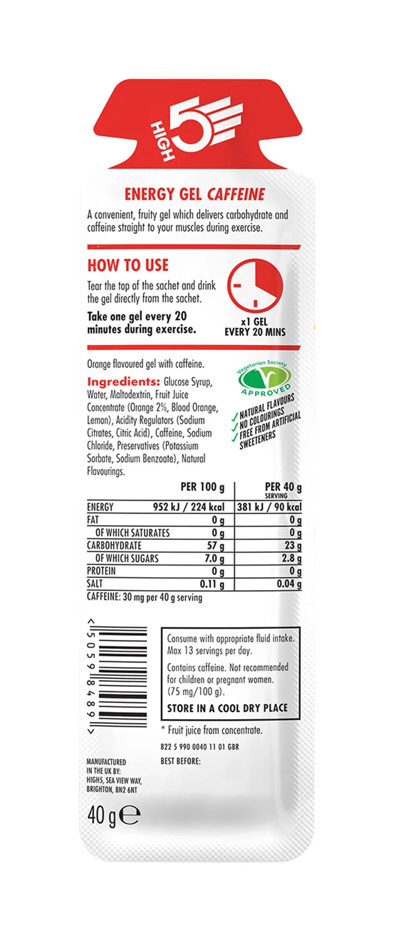 High5 Energy Gel Caffeine x20 40g -3