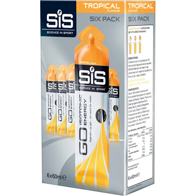 Science in Sport GO 6 Pack Energy Gels in Tropical Fruit