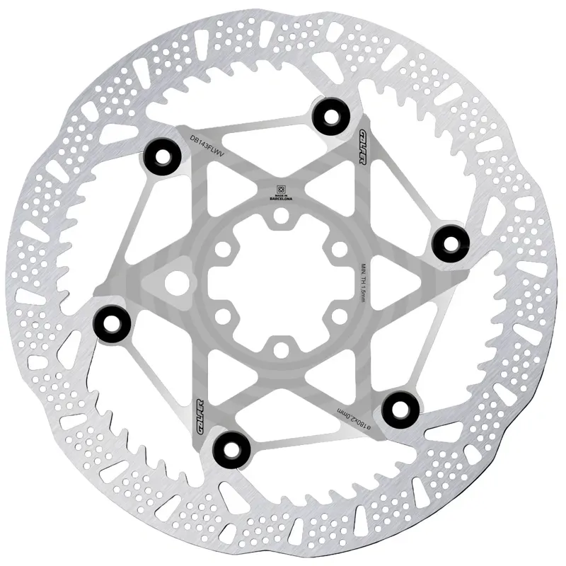 Galfer Shark Evo 6-Bolt 2.0mm 180mm Rotor in Raw Silver