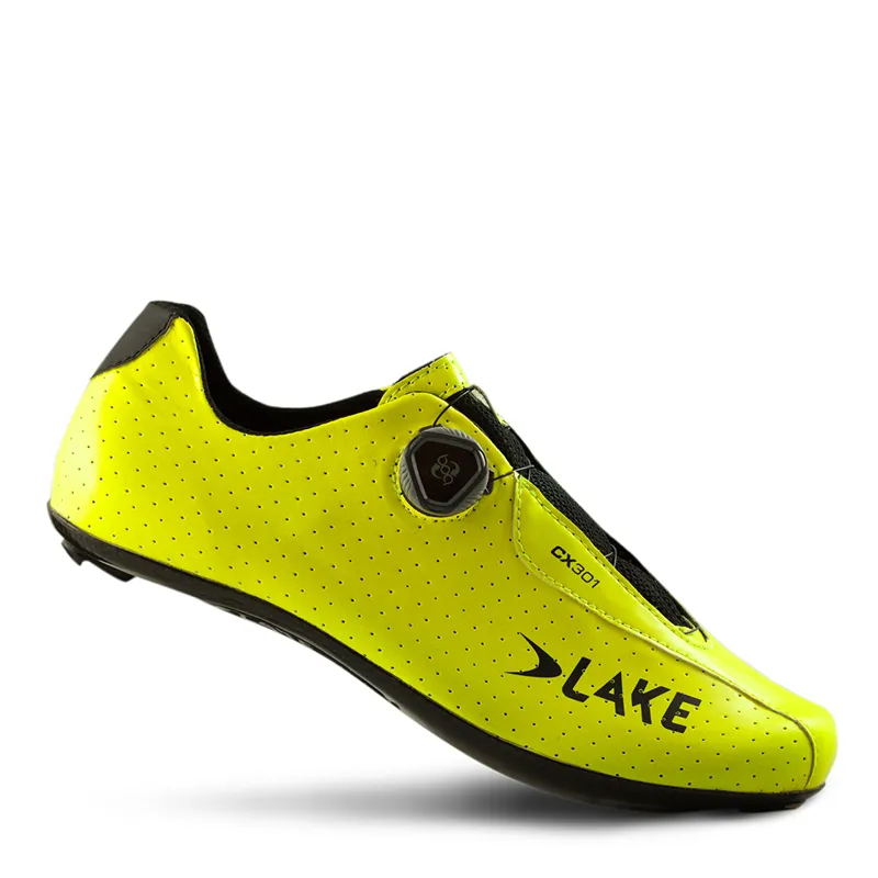 Lake CX301 CF Carbon Road Shoes in Yellow 